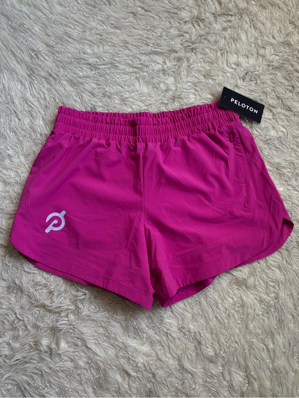 Peloton Women's Fuchsia Run Tulip Lined Pull-On Athletic Short Size S